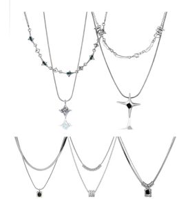 Vòng Cổ Layering Titan 2 Tầng- Y2K, Hàn Quốc, Basic Dễ Phối