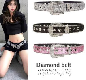 Diamond Belt Thắt Lưng Đính Đá Hạt Lấp Lánh