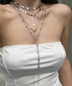 Vòng Cổ Dài Layer Nhiều Lớp Tua Rua Cá Tính, Quyến Rũ